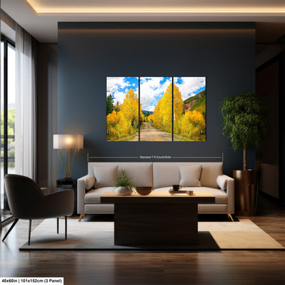 a living room filled with furniture and a painting on the wall