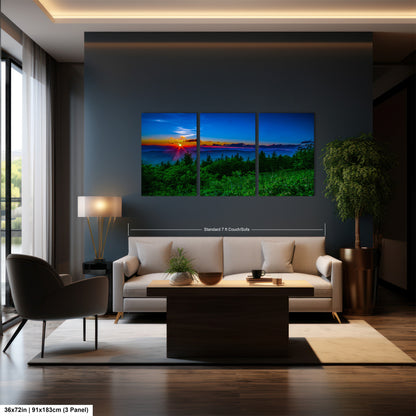 a living room filled with furniture and a painting on the wall