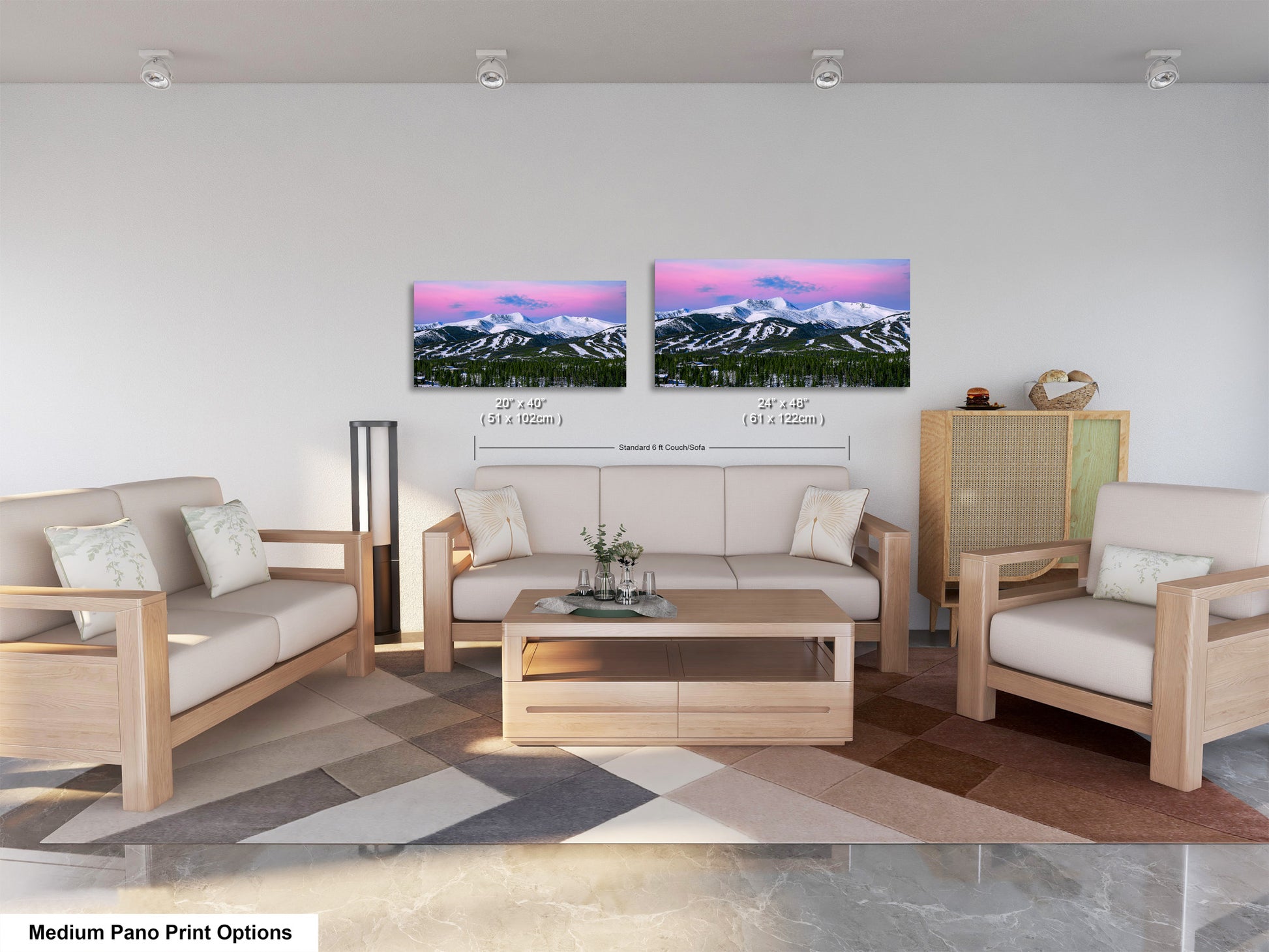 a living room with two couches and a coffee table