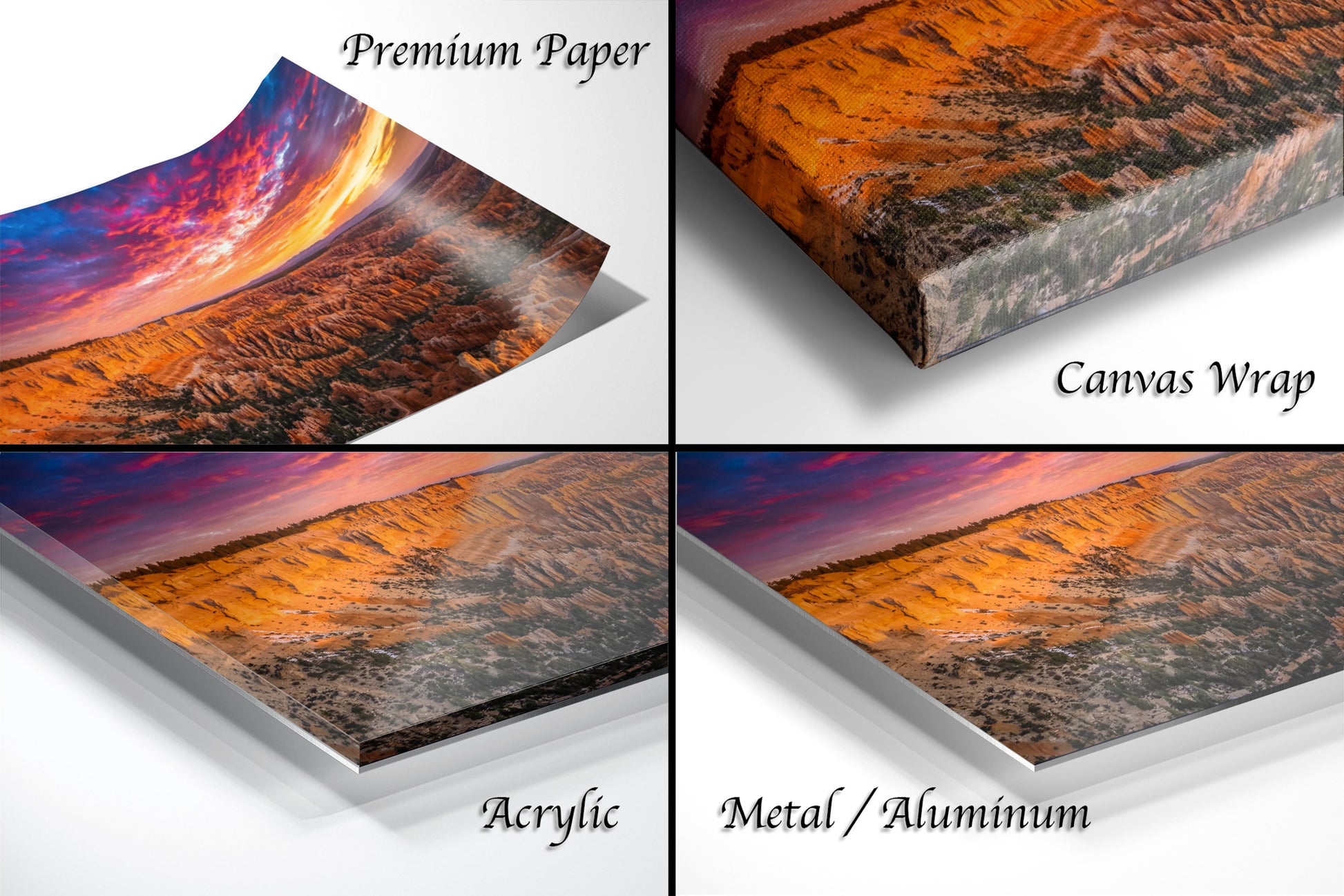 a series of four images showing different layers of a painting