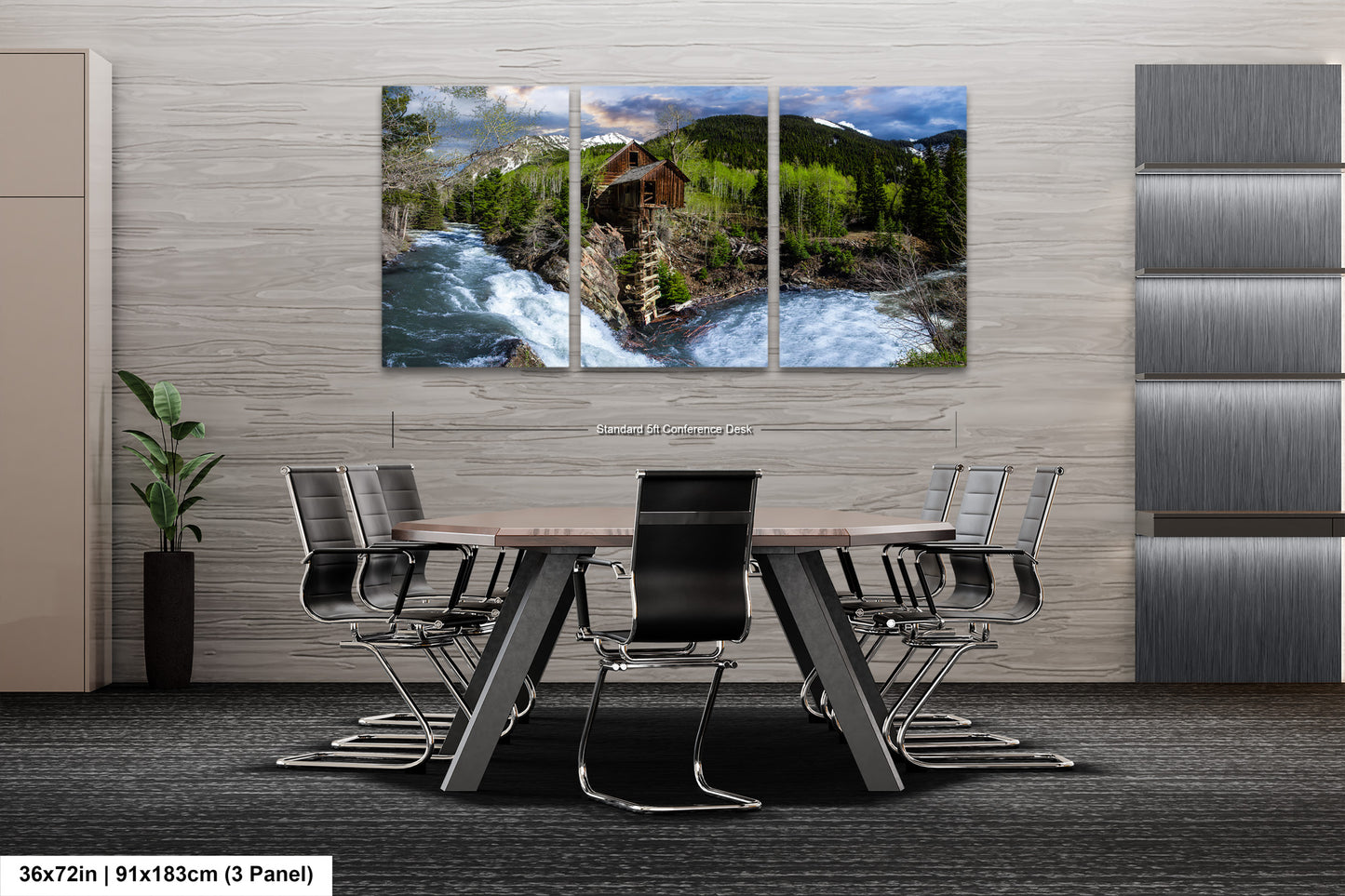 a dining room with a table and chairs