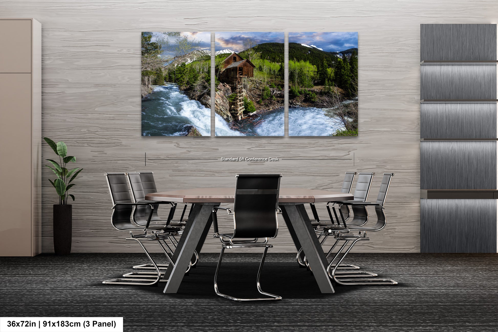 a dining room with a table and chairs