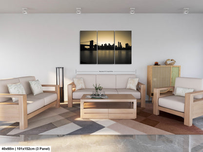 a living room filled with furniture and a painting on the wall