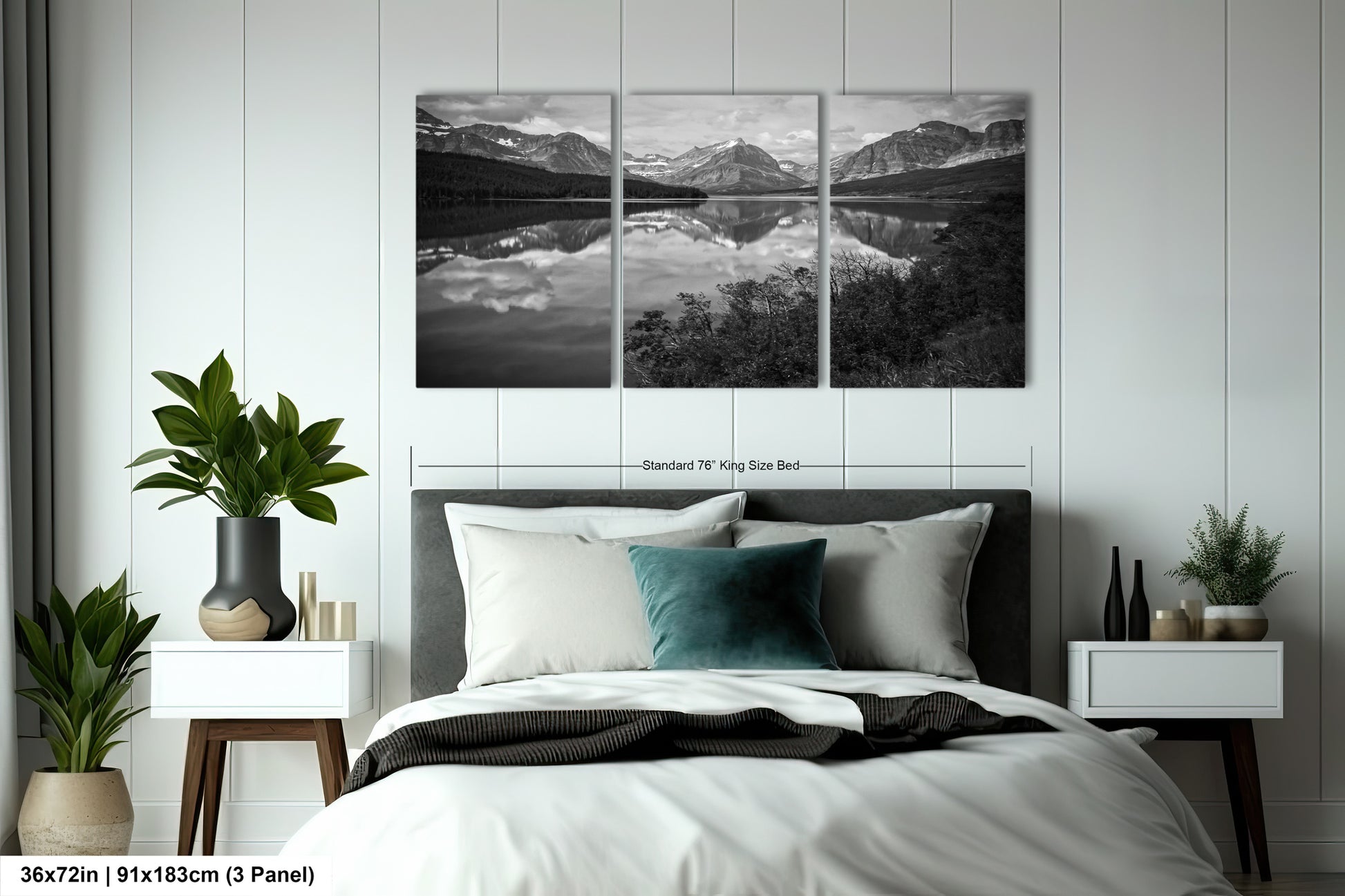 a black and white photo of a bedroom
