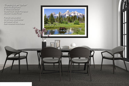 a picture of a dining room with a table and chairs