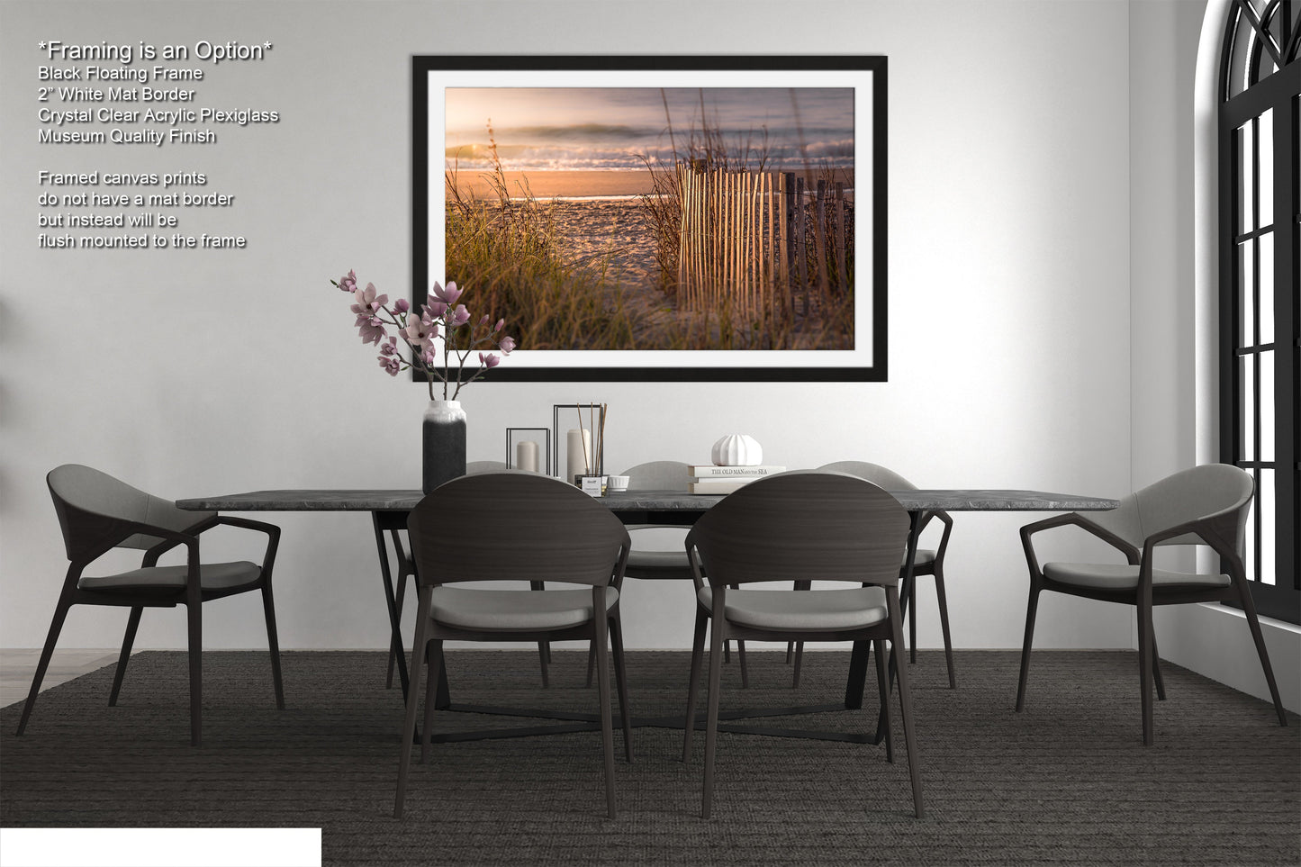 a picture of a dining room with a table and chairs
