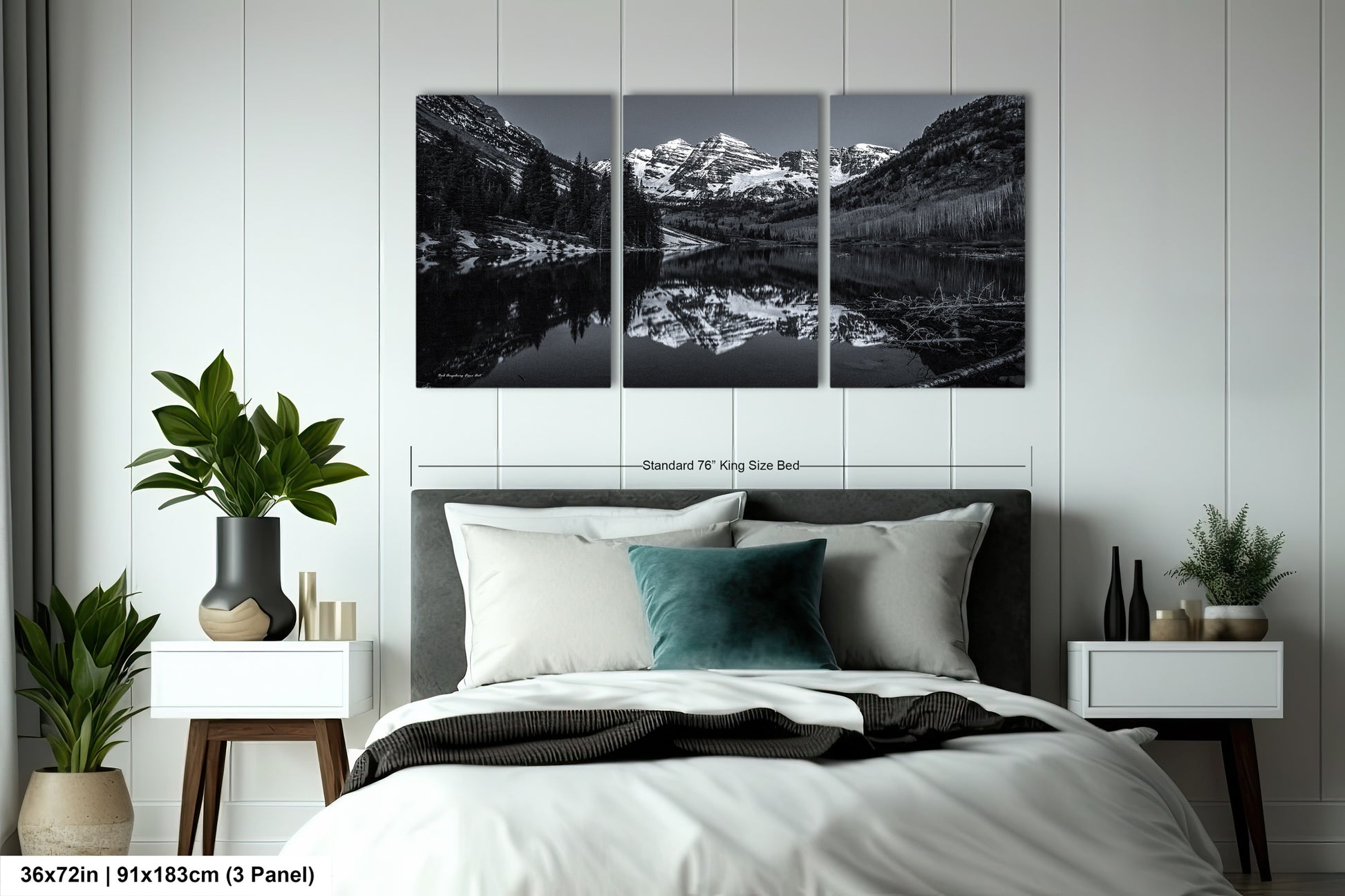 a black and white photo of a bedroom