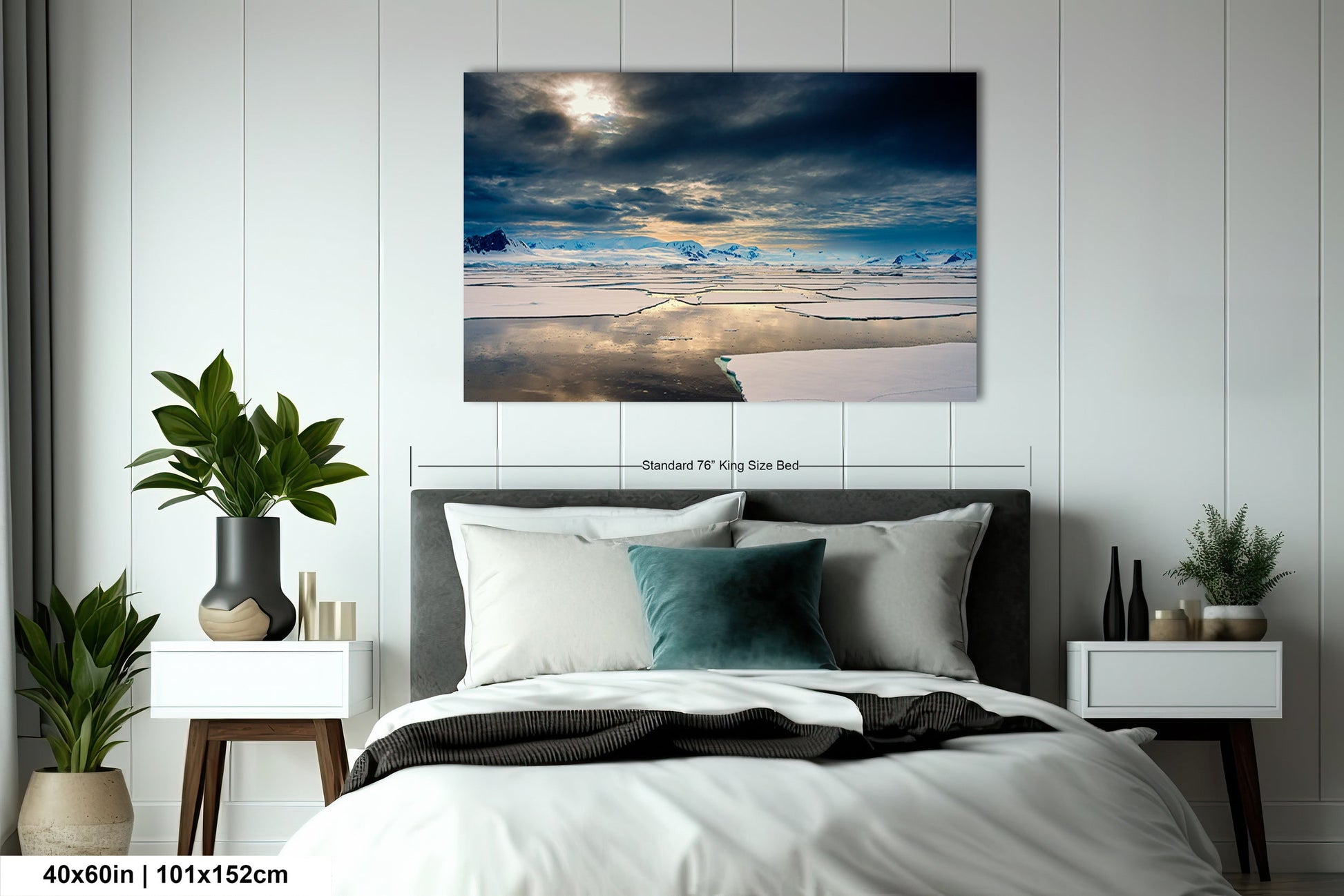 a bedroom scene with focus on the bed