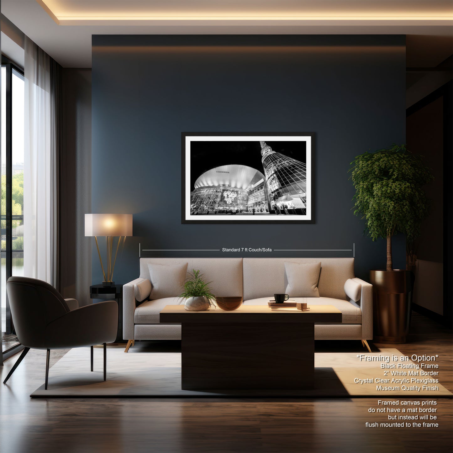 a living room filled with furniture and a painting on the wall