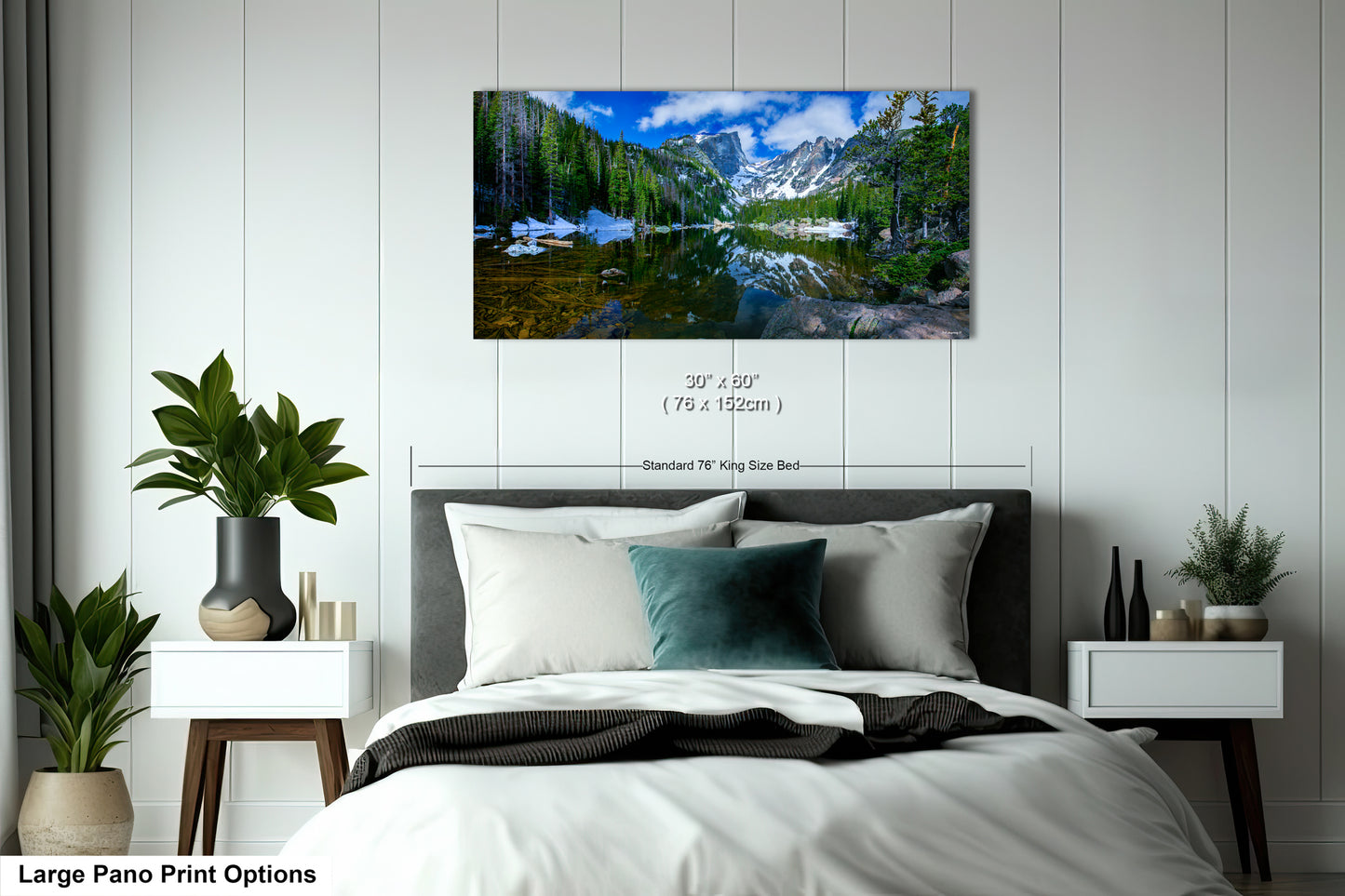 a bedroom scene with focus on the bed