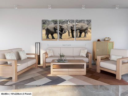 a living room filled with furniture and a painting on the wall