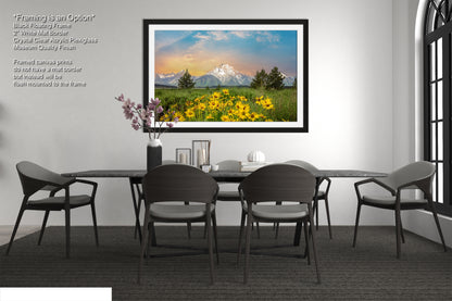a picture of a dining room with a table and chairs