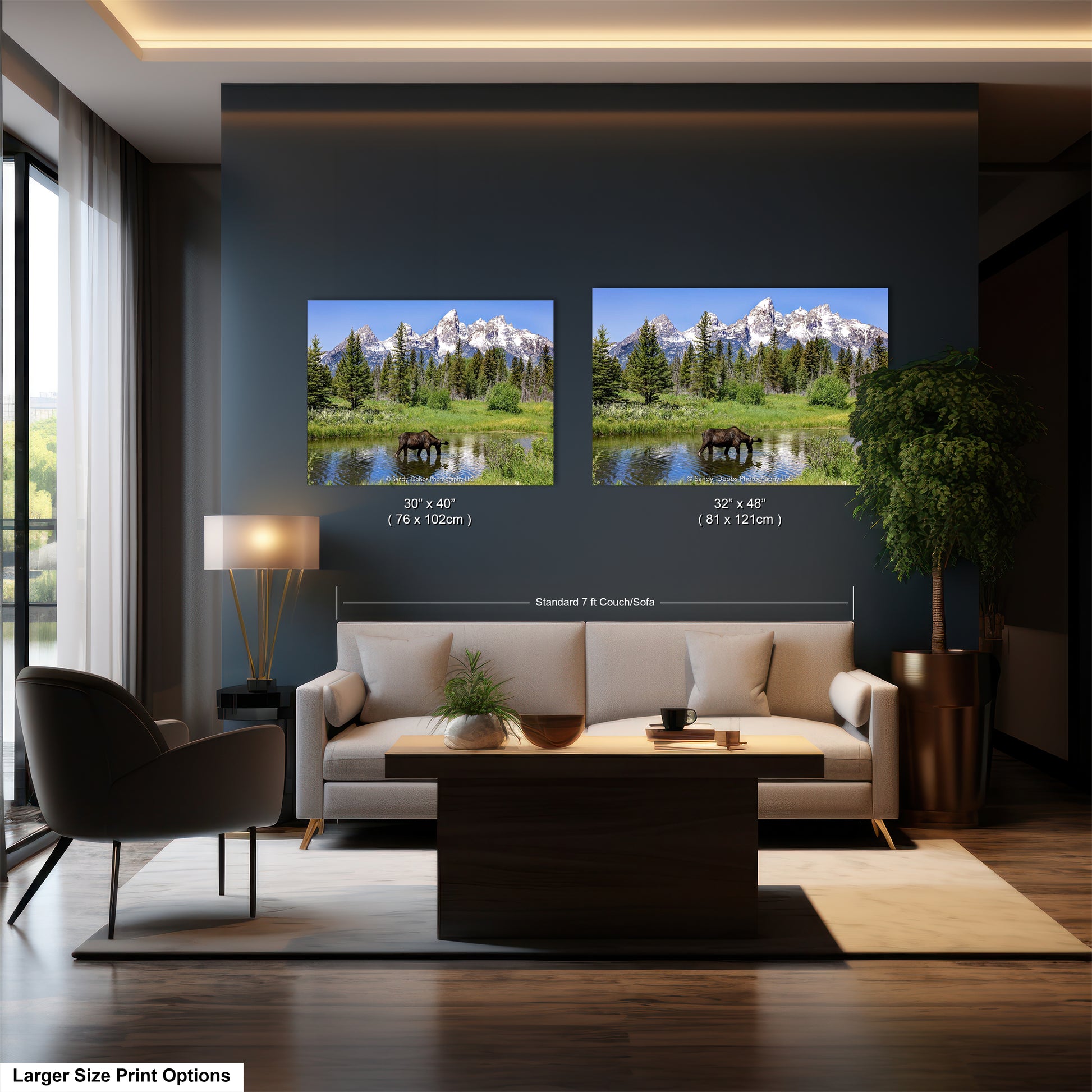 a living room filled with furniture and a large window