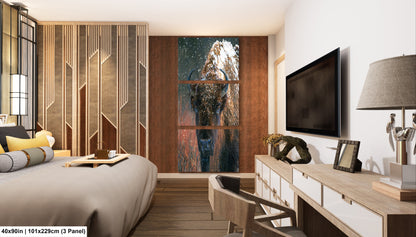 a bed room with a neatly made bed and a flat screen tv