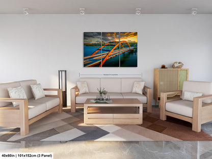 a living room filled with furniture and a painting on the wall