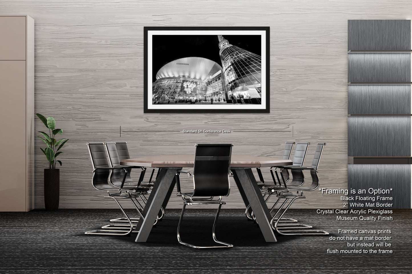 a black and white photo of a dining room table