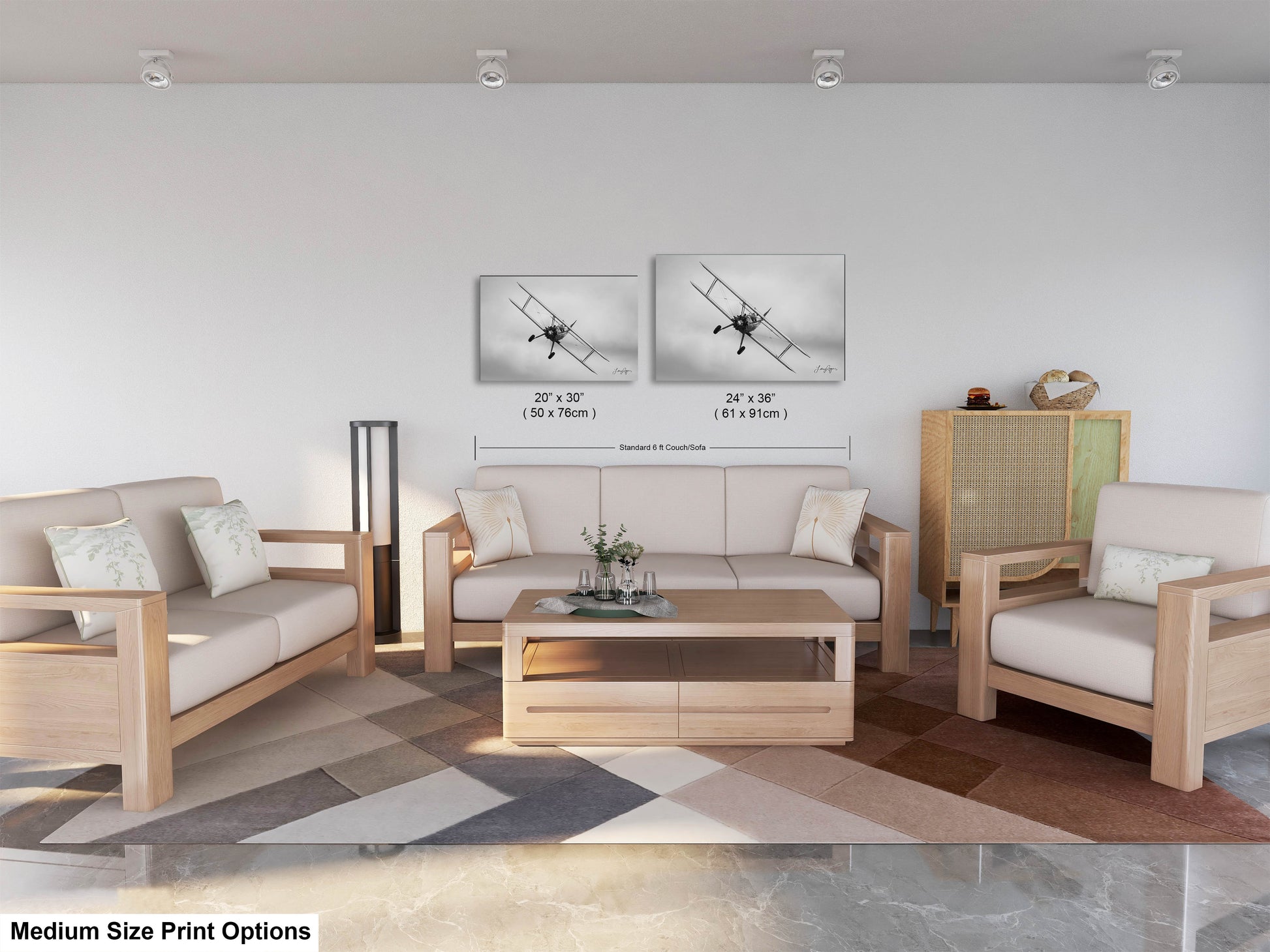 a living room with two couches and a coffee table