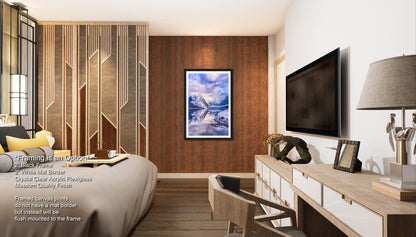 a bed room with a neatly made bed and a flat screen tv