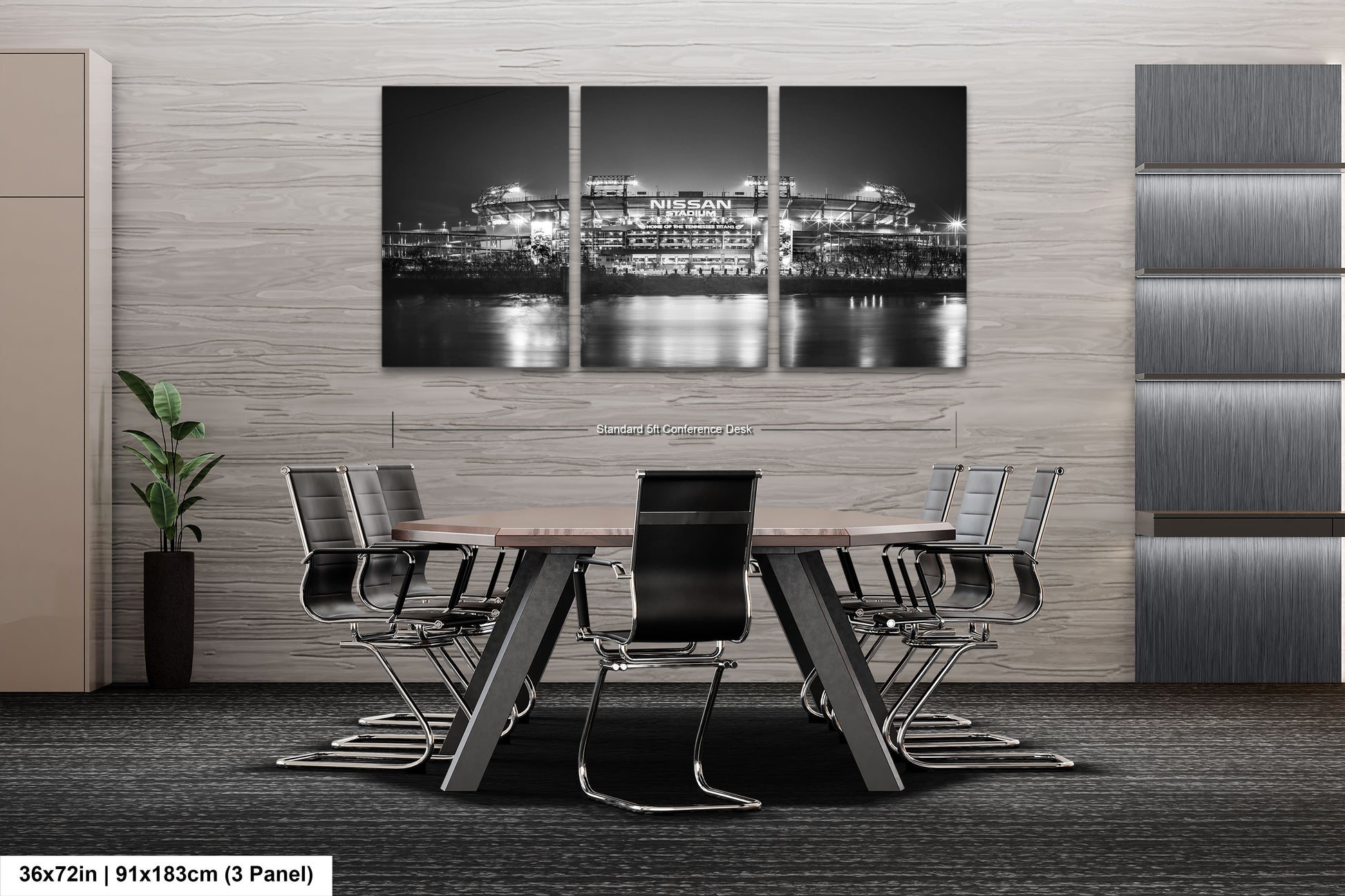 a black and white photo of a city at night
