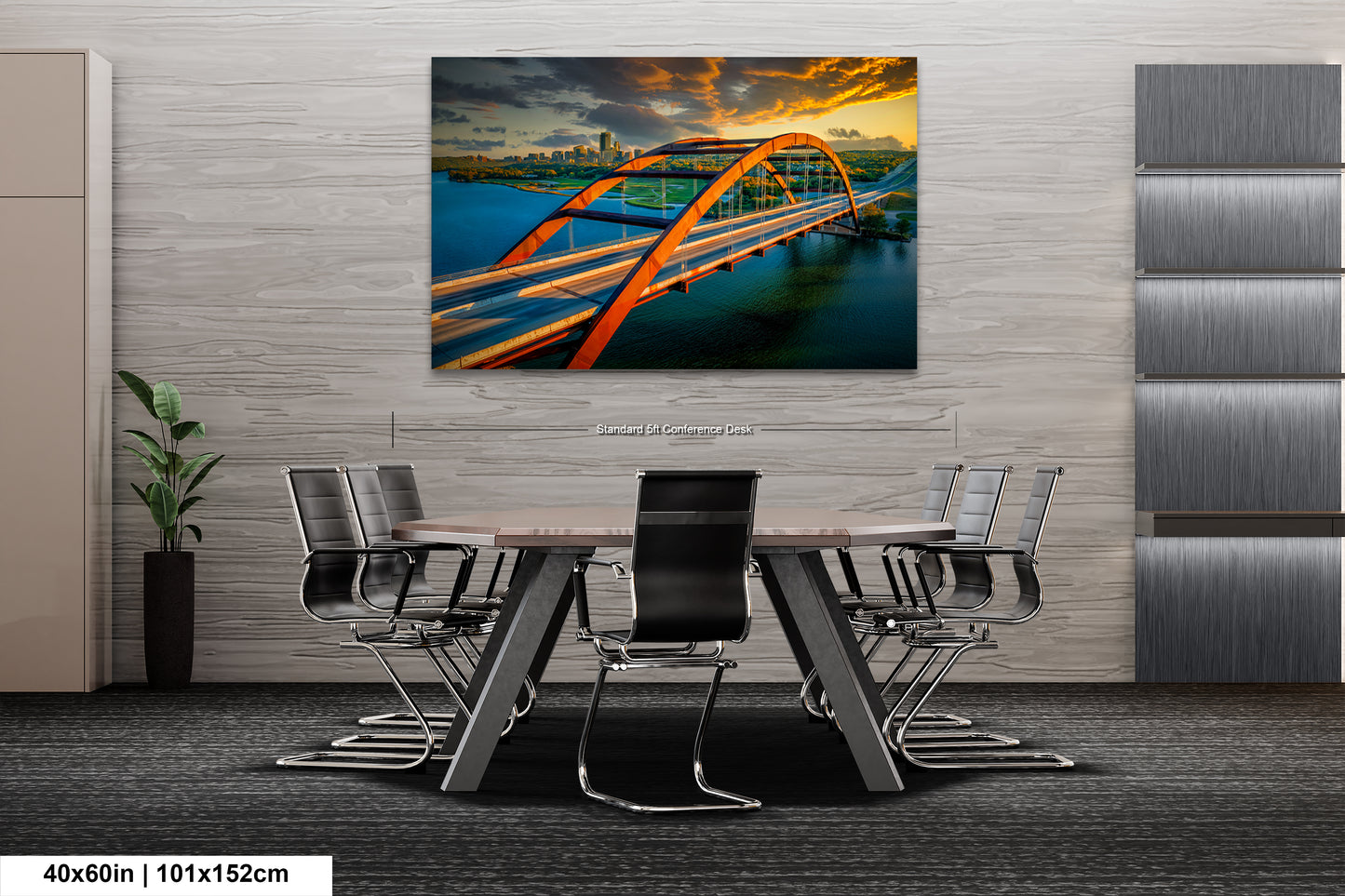 a painting of a bridge over a body of water