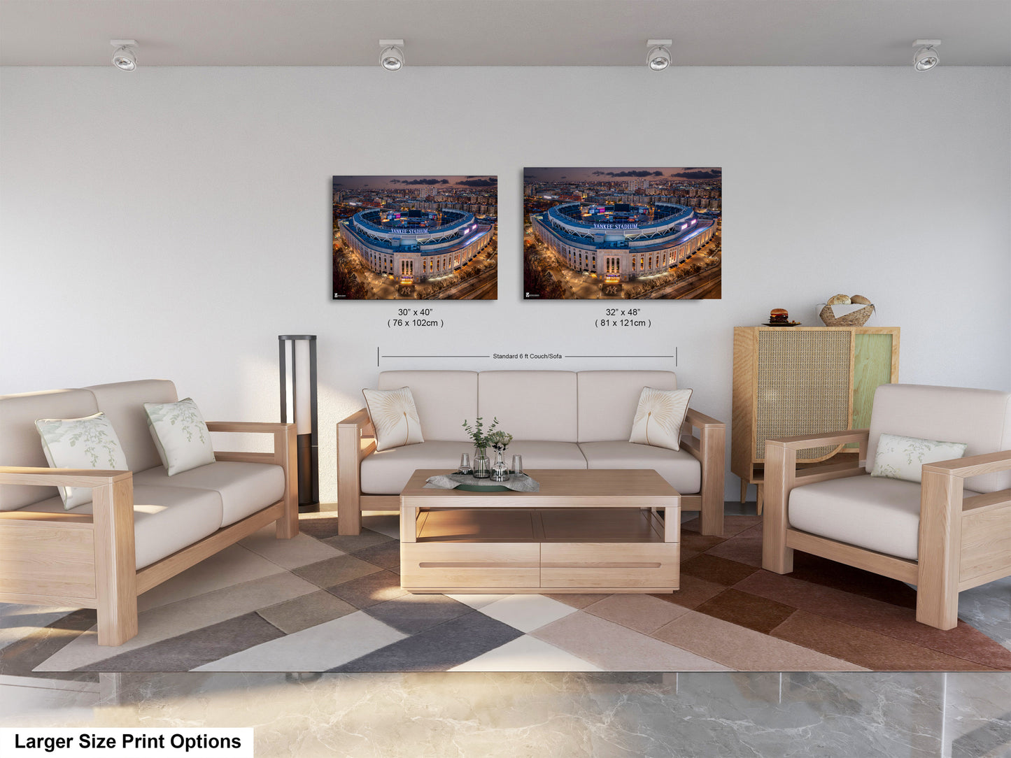 a living room with two couches and a coffee table
