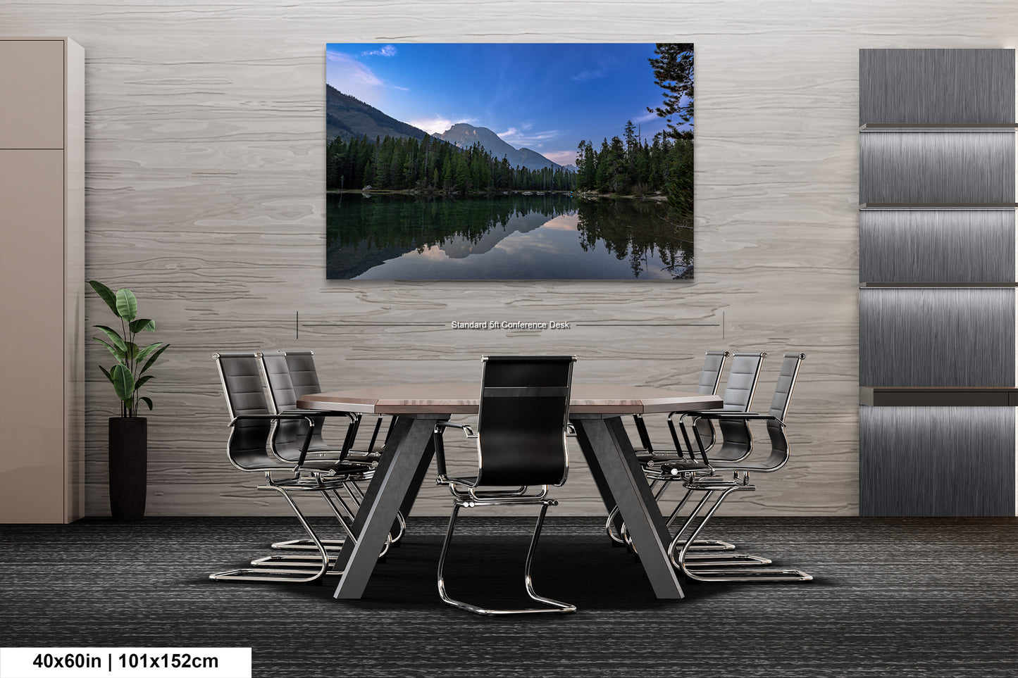 a dining room with a table and chairs