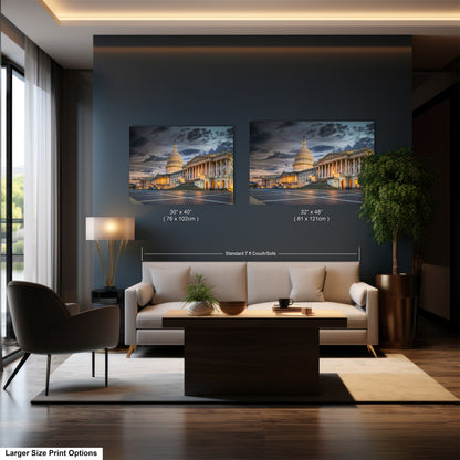 a living room filled with furniture and a painting on the wall