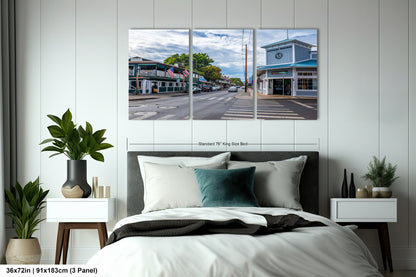 a bedroom scene with focus on the bed
