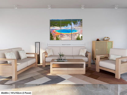 a living room filled with furniture and a painting on the wall