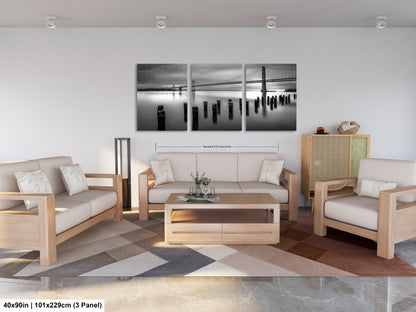 a living room filled with furniture and a painting on the wall