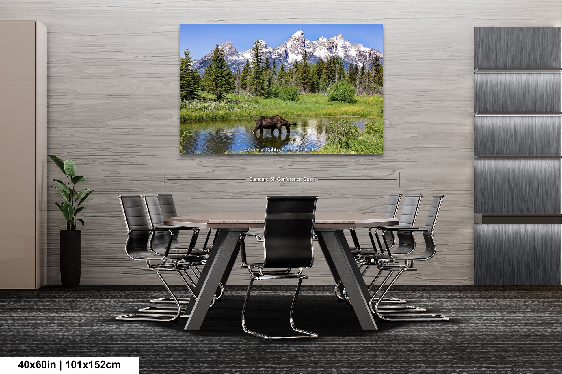 a dining room with a table and chairs