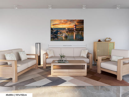 a living room filled with furniture and a painting on the wall