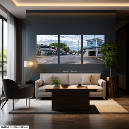 a living room filled with furniture and a large window