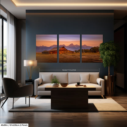 a living room filled with furniture and a painting on the wall
