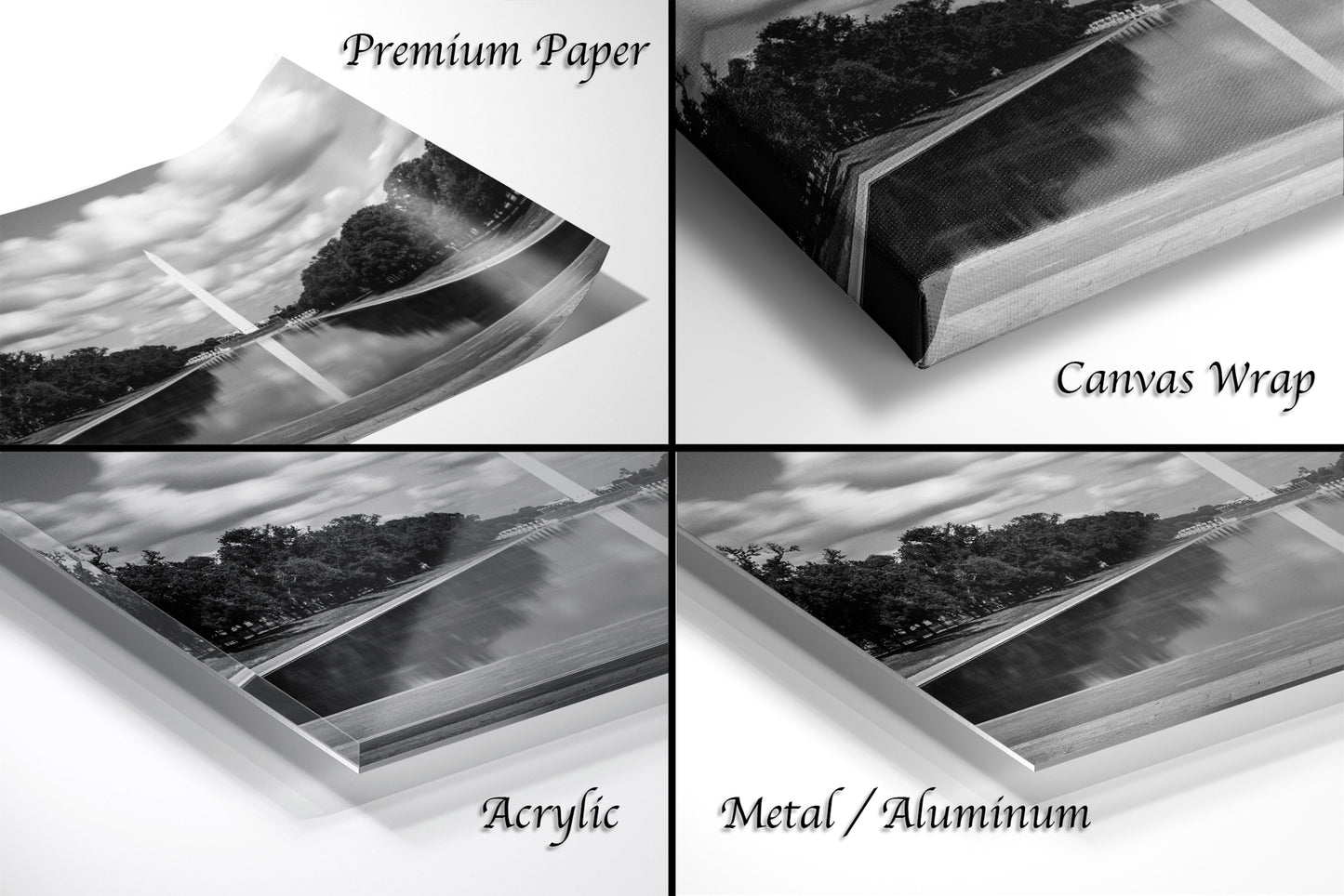a series of four photographs of a landscape
