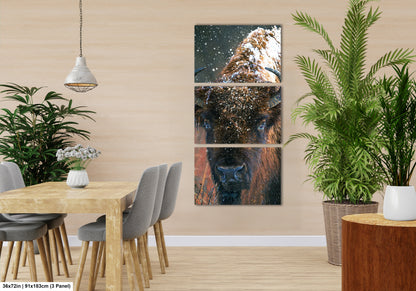 a room with a table and chairs and a painting on the wall