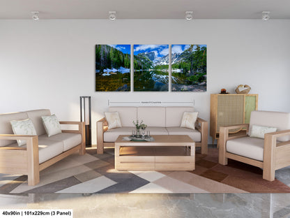 a living room filled with furniture and a painting on the wall
