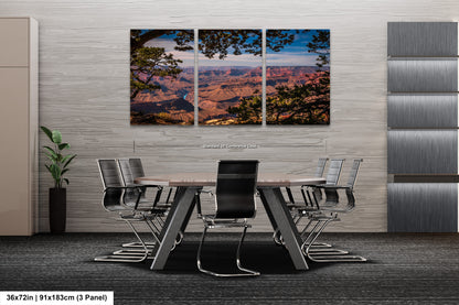 a dining room with a table and chairs