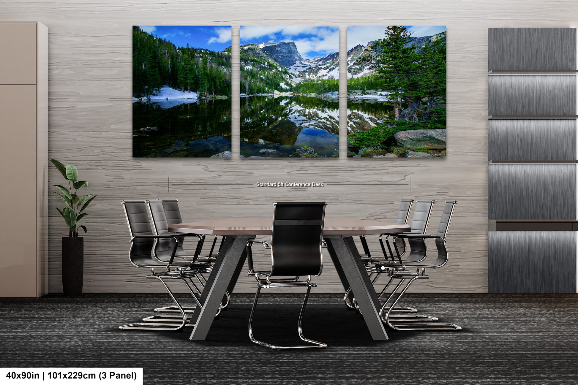 a dining room with a table and chairs