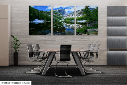 a dining room with a table and chairs