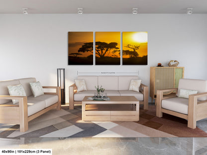 a living room filled with furniture and a painting on the wall