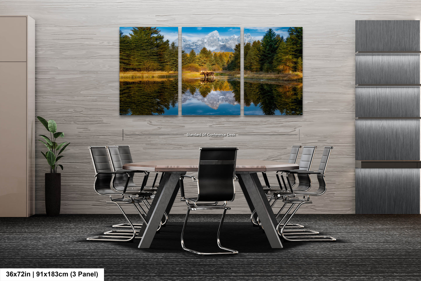 a dining room with a table and chairs