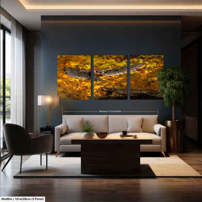 a living room filled with furniture and a painting on the wall