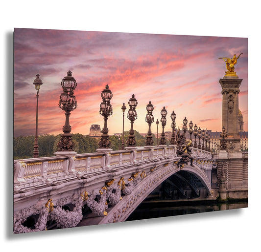a picture of a bridge with a statue on top of it