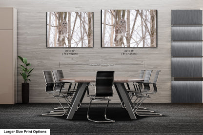 a dining room table with chairs and two pictures of a giraffe