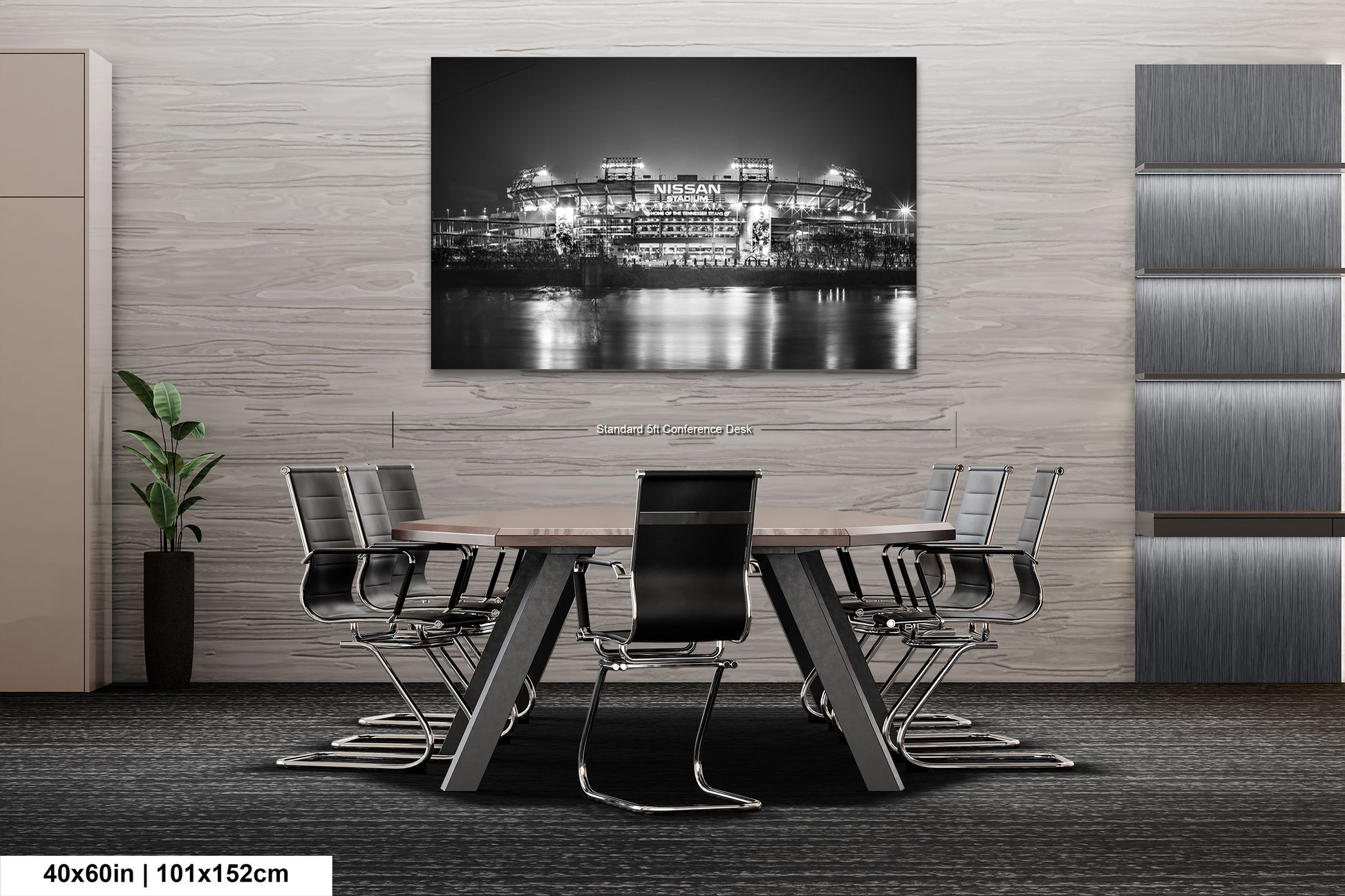 a black and white photo of a city at night