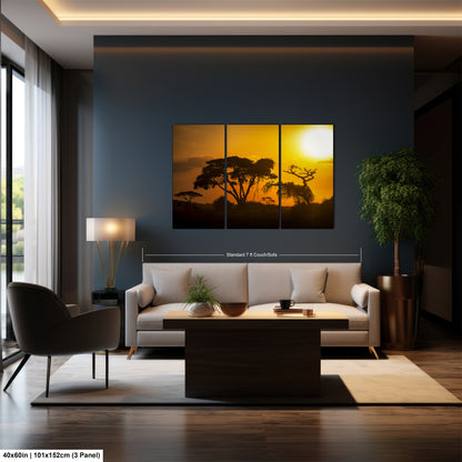 a living room filled with furniture and a painting on the wall