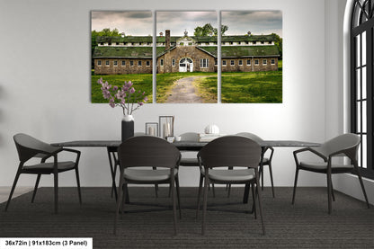 a dining room with a table and chairs