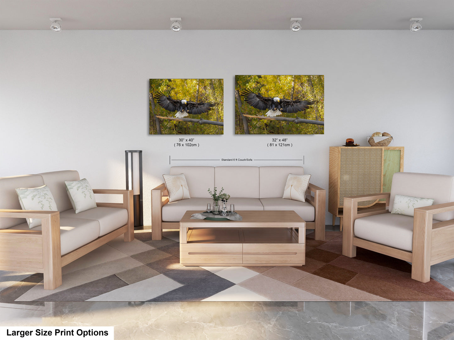a living room with two couches and a coffee table
