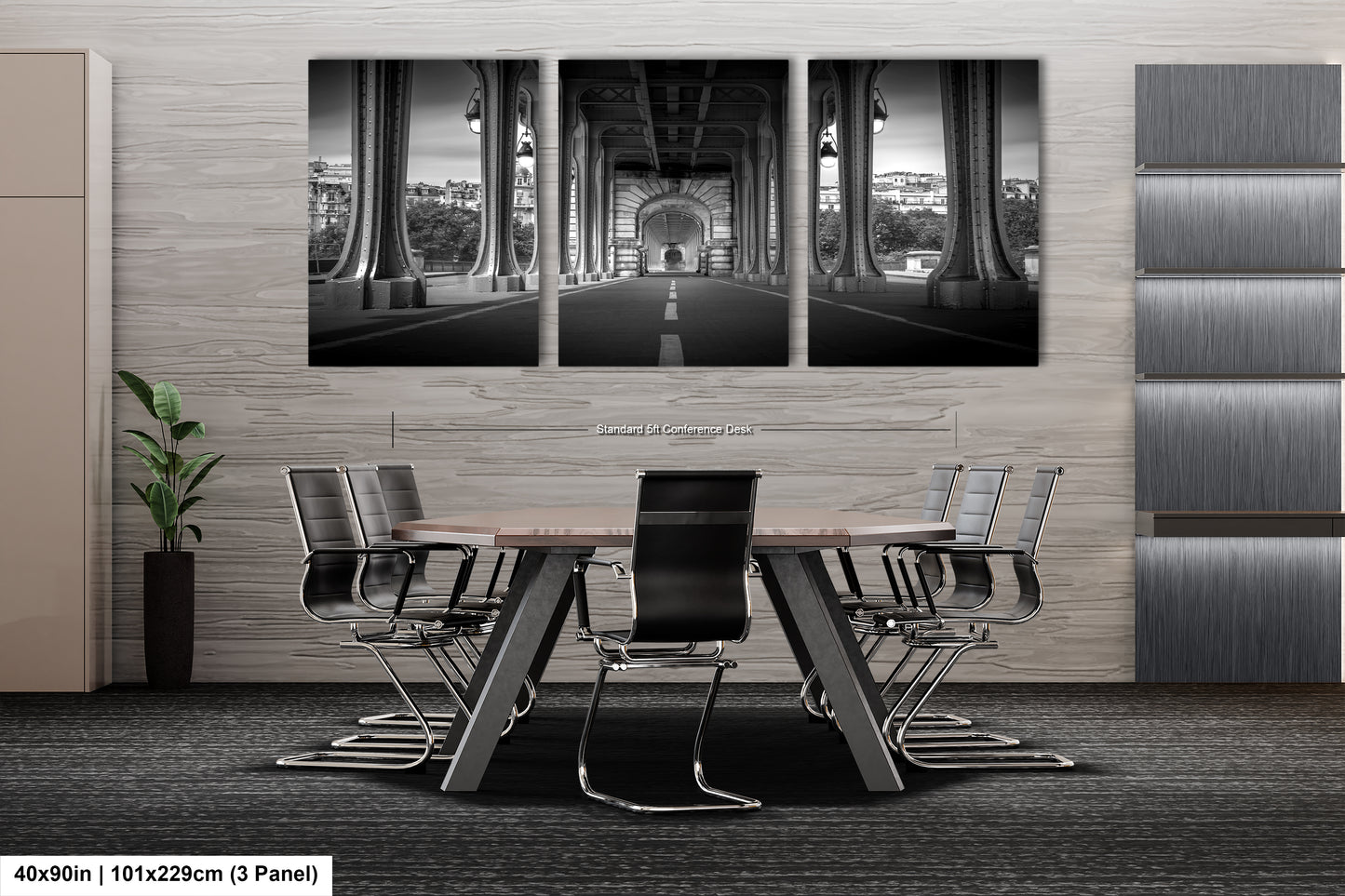 a black and white photo of a dining room